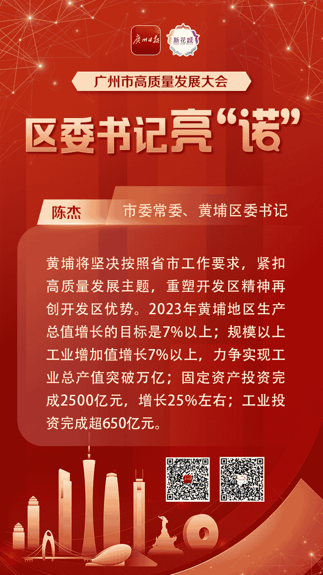 市委常委、黄埔区委书记陈杰：2023年力争实现工业总产值突破万亿