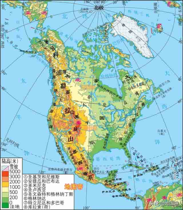 世界七大洲地形图（12图）