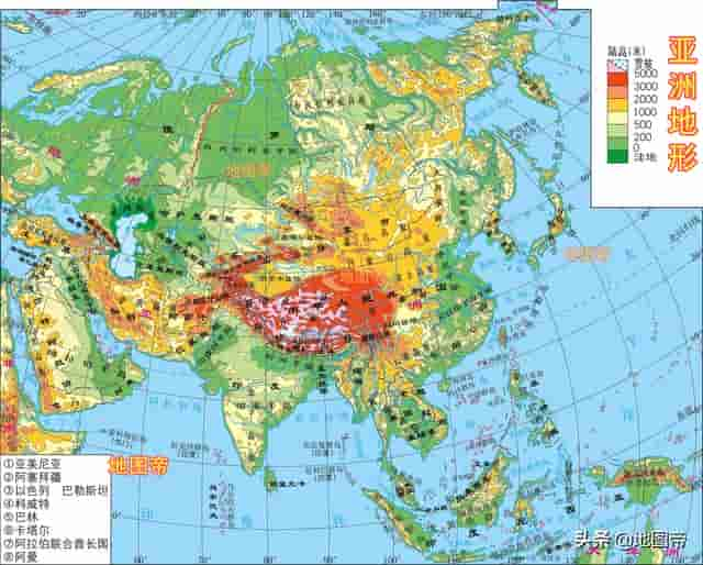 世界七大洲地形图（12图）