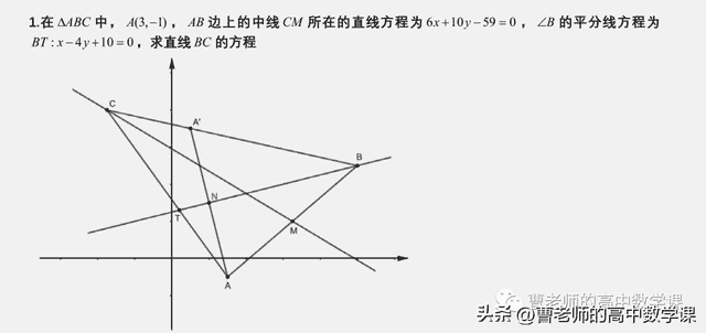 高二同步课直线方程中的角平分线问题