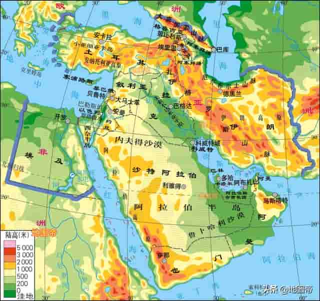 世界七大洲地形图（12图）