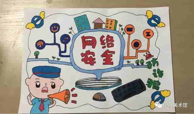 202140幅小学生网络安全绘画作品+爱国主题干货收藏起来备用哦