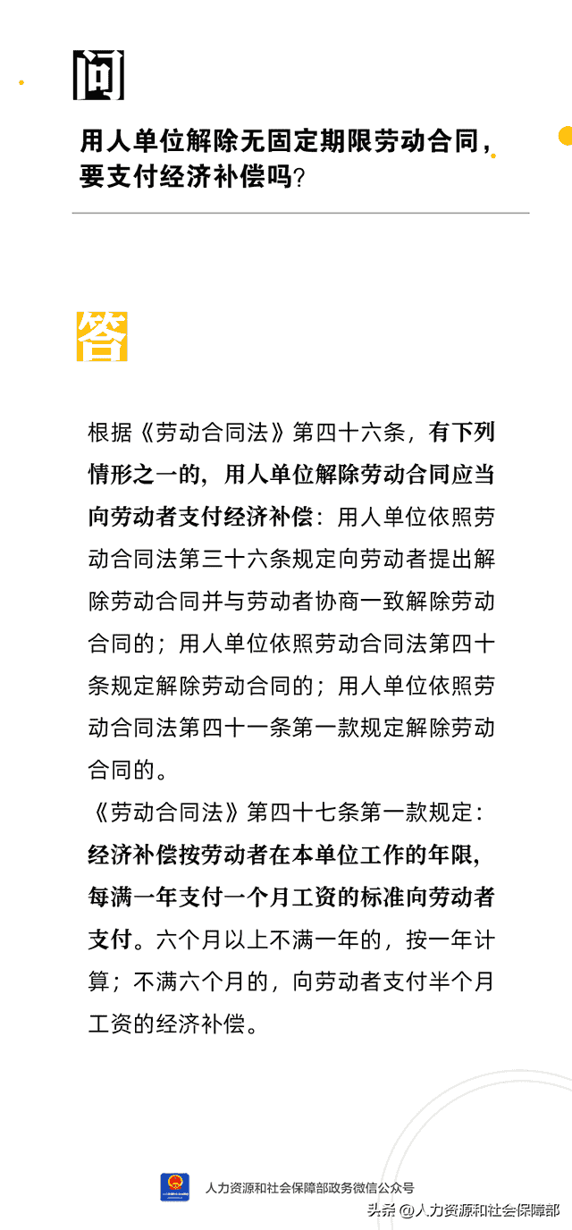 【人社日课·2023年3月28日】用人单位解除无固定期限劳动合同，要支付经济补偿吗？