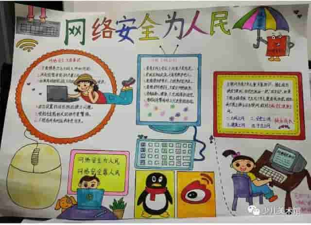 202140幅小学生网络安全绘画作品+爱国主题干货收藏起来备用哦