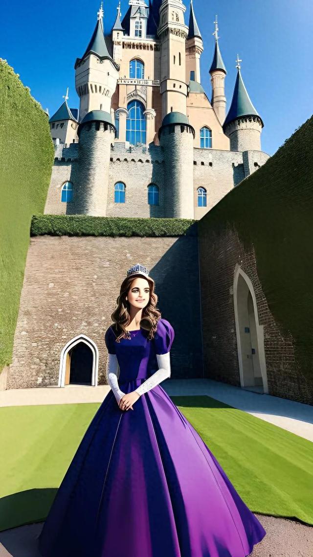AI绘画：教你一步一步画出城堡前的美丽公主