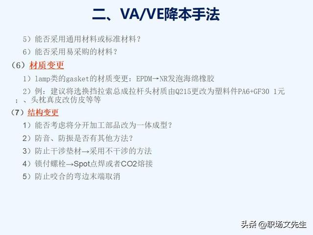 VAVE降本手法，如何推动降本，提高降本意识，提高成本管理水平