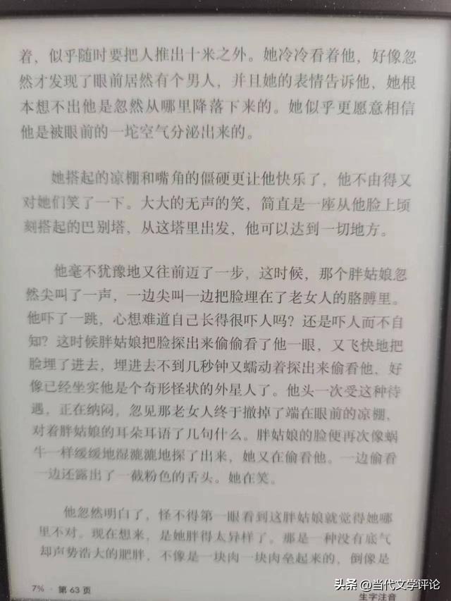 孙频的小说《圣婴》讲了一个男人为了钱娶了一个二百公斤的女人