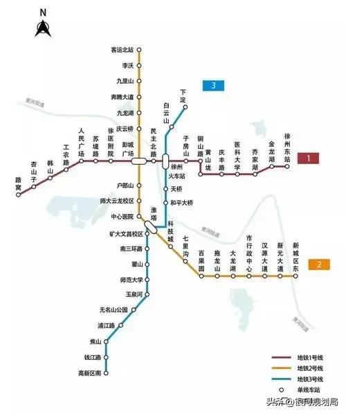 淮海地区中心城市徐州，地铁已经通车3条，未来还会增加市辖区么