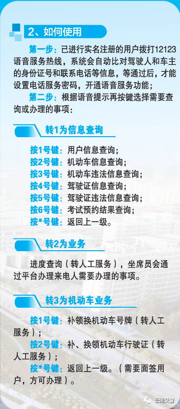 @云南车友，可以打电话换领驾驶证、查询机动车违法信息啦