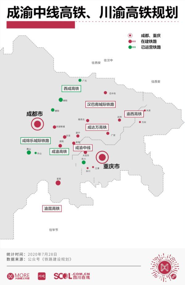 45分钟跑完，新建7个站！成渝中线最新方案来了