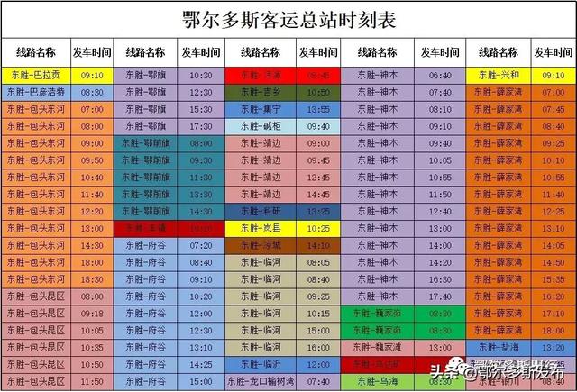 收藏丨鄂尔多斯客运总站最新发车时刻表来了！