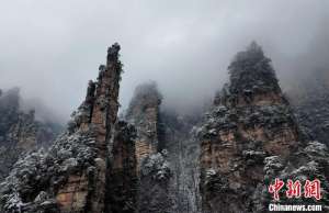 湖南张家界春雪纷飞